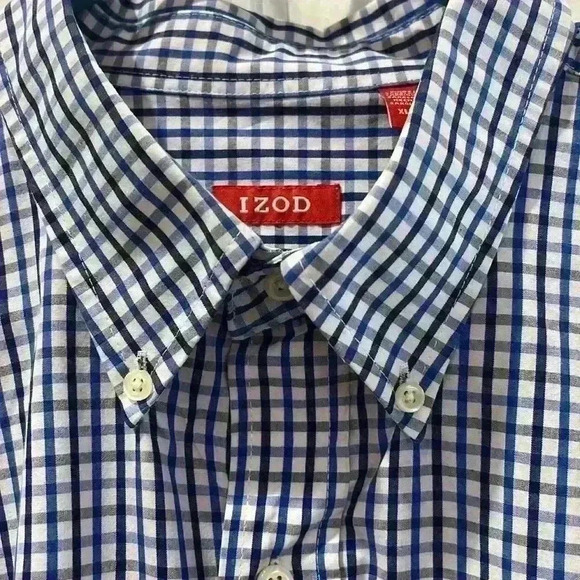 IZOD Long Sleeve Checked Shirt. Size XL - Picture 2 of 5